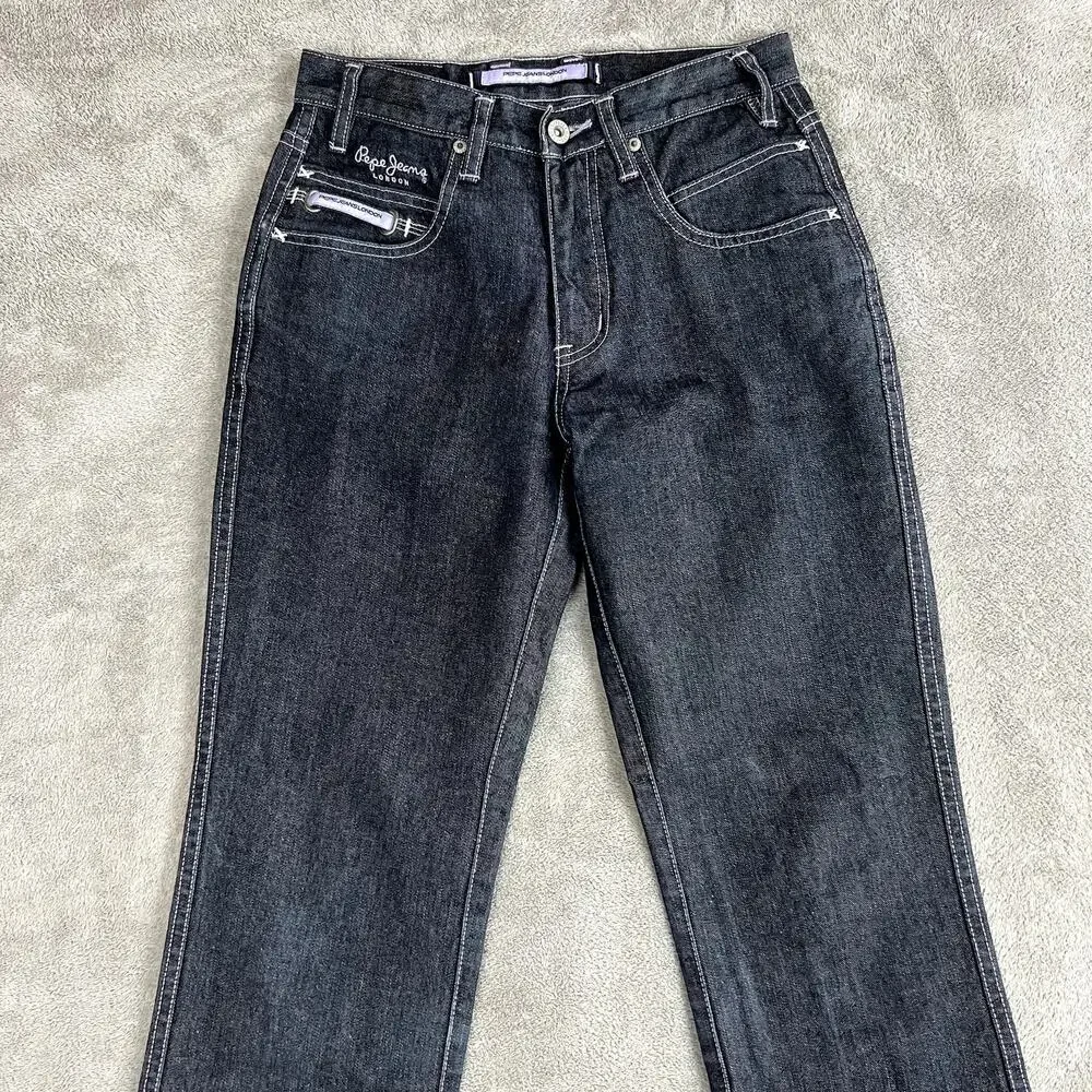 Vintage Y2K Pepe Jeans Womens 26 Dark Wash Contrast‎ Stitching Bootcut